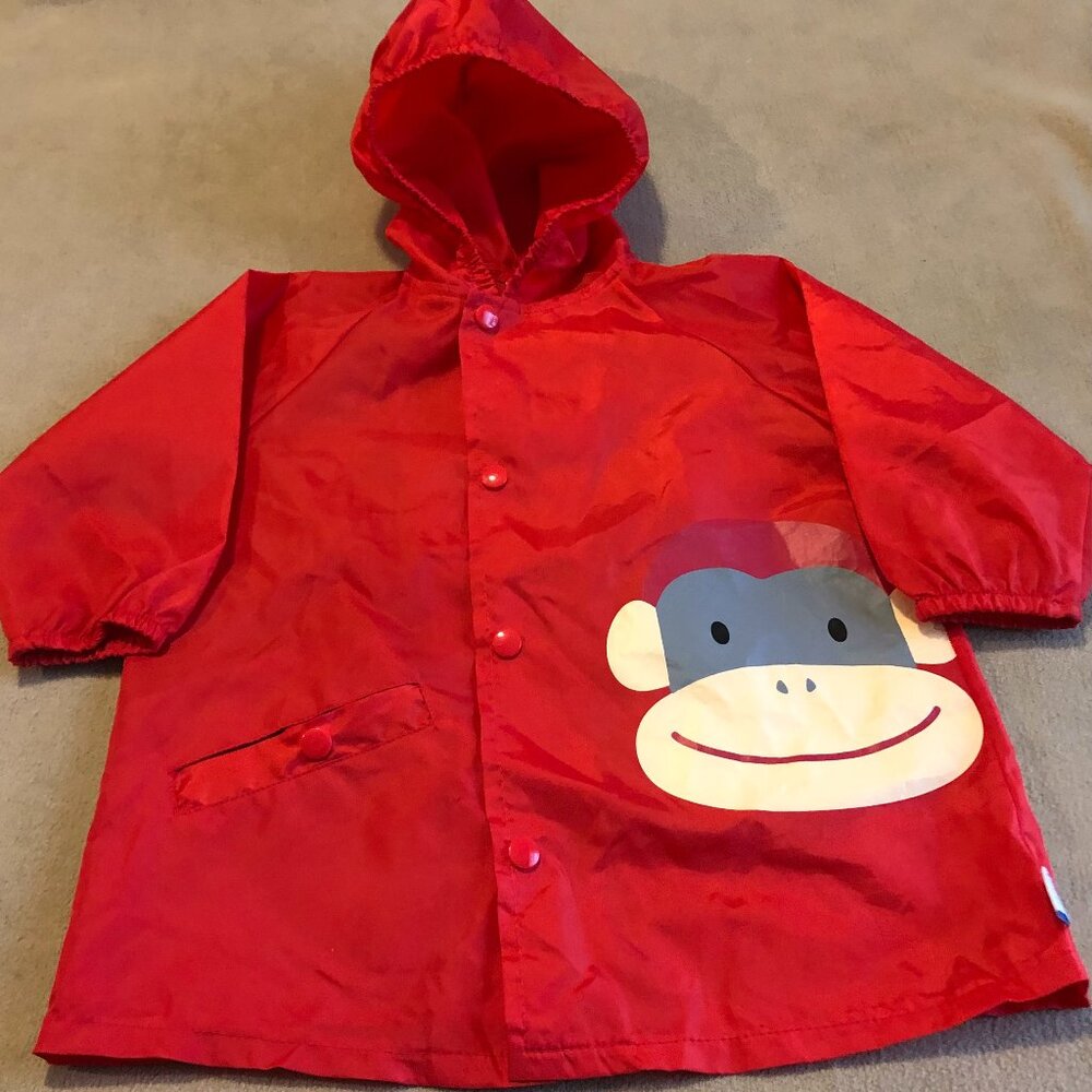 I Play Girls Red Rain Jacket w/Hood Size 6-12 Month New